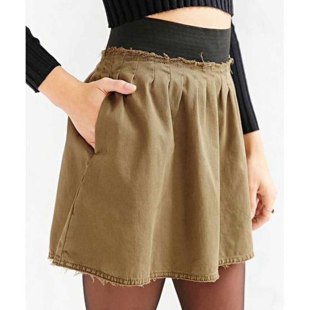 Silence + Noise Vari Multi-Tuck Mini Skirt Small